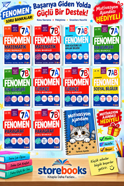 Fenomen Yayıncılık 7.Sınıf Mat A-B -Fen A-B-Türkçe A-B-Paragraf A-B -Sosyal A...