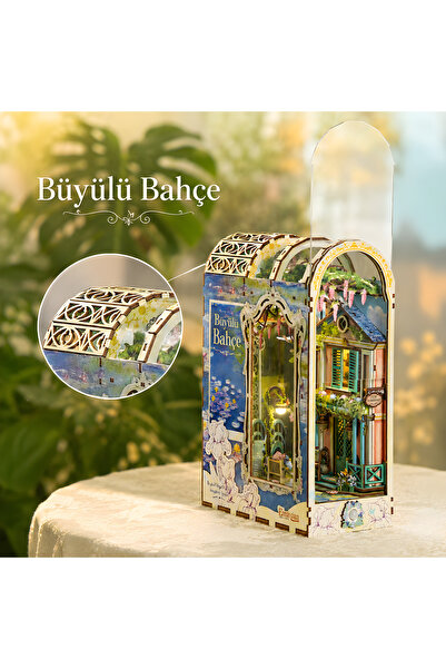 Emirgan Büyülü Bahçe DIY Book Nook Kit – Işıklı Minyatür Bahçe Evi Ahşap Make...