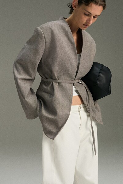 H&M Kemerli Oversize Blazer