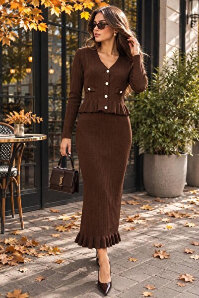 Generic Brand Knitwear Top and Bottom Set