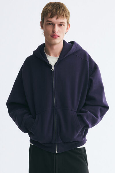 H&M Kapüşonlu ve Fermuarlı Üst Oversized Fit
