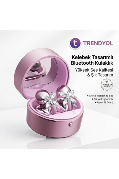 Newiba Teknoloji Çiçek Tasarımlı Dokunmatik Kulak İçi Bluetooth Kulaklık Şarj...