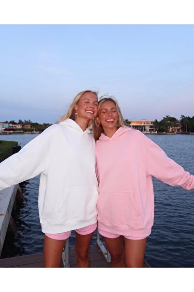 The Champ Clothing Unisex 2-pack Oversize Basic Hoodie Λευκό & Ροζ – Με κουκο...
