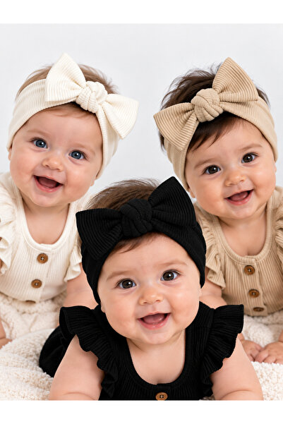 Oz Baby Baby Girl 3-Piece Tie-Back Hairband Set – Patterned and Colorful