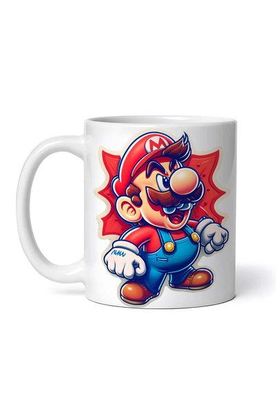 INOVATIX Персонализирана бяла чаша, талисман на Mario Bros, INOVATIX®. 330 мл