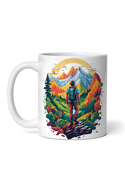 INOVATIX Personalized white mug, Mountain walk, INOVATIX®. 330ml