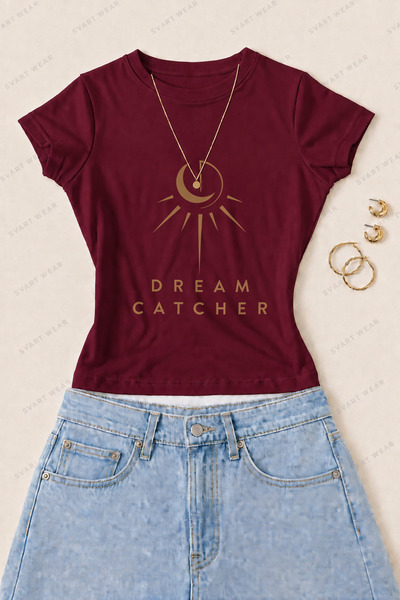 SVART WEAR Γυναικείο μπλουζάκι Dream Catcher με στάμπα από βαμβάκι Lycra - Βο...