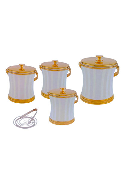ALSAIF KITCHEN طقم علب ثلج وبهارات 4 قطع بيج ذهبي-SKW210