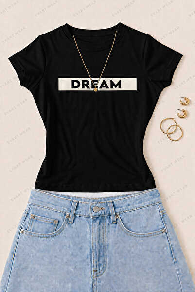 SVART WEAR Γυναικείο μπλουζάκι Dream Printed Cotton Lycra Slim Fit - Μαύρο