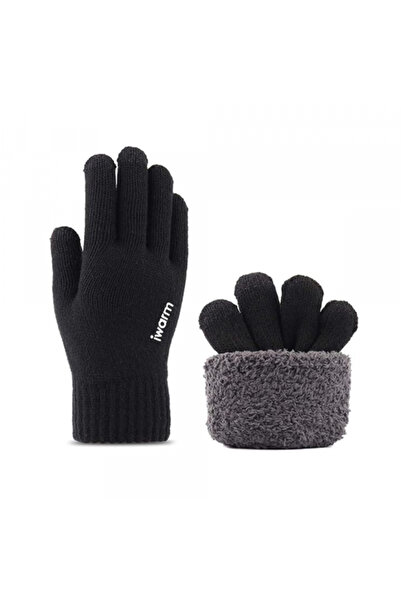 Iwarm Tactile Winter Gloves ST0018, Size 23cm, Black