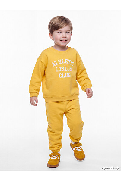 LC Waikiki Two Mt Shop Quality Lcw Baby Yellow Printed Baby Boy Tracksuit Set