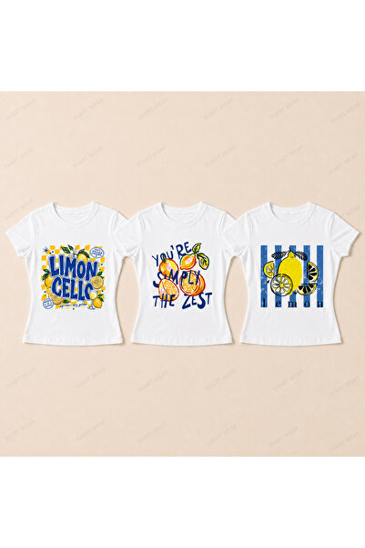 SVART WEAR Women's Lemon Garden Themed 3-Piece Cotton Lycra Slim Fit Body T-S...