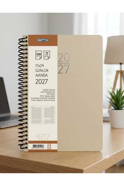 Gıpta 2027 أجندة يومية حلزونية الشكل مقاس 17×24 407-SEK