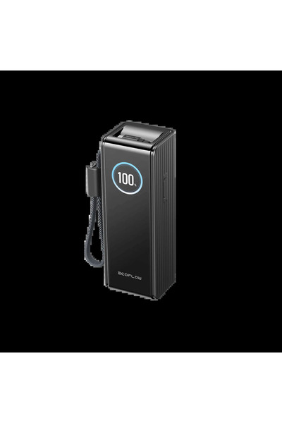 EcoFlow Baterie externă Rapid 25000mAh, 170W, cabluri integrate de 100W, Negr...
