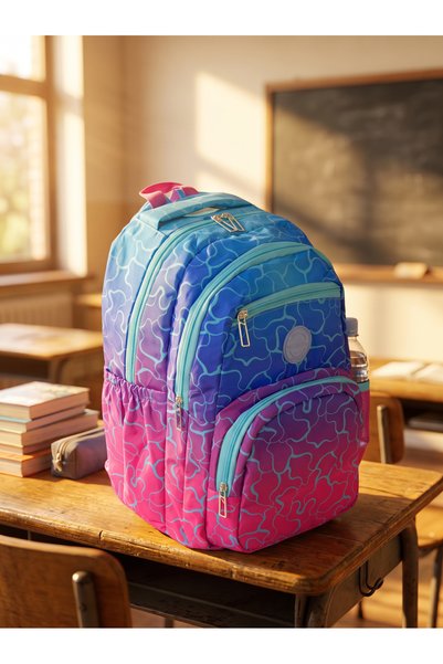 Gigi Luxe Geantă de școală pentru fete Crinkle Fabric, rucsac ortopedic, impe...