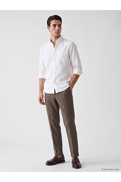LC Waikiki Nevavm Farkıyla Lcwaikiki Classic Khaki Interlock Straight Narrow ...