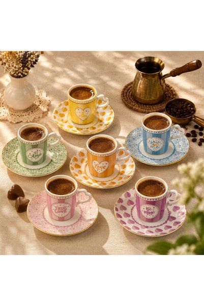 Easy Life Collection's Easy Life 6'lı Porselen Kahve Fincan Seti 100 ml