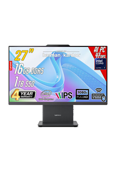 LENOVO IdeaCentre 27ILL11 Intel Core U7-256V 16GB 512GB 27 FHD FreeDos Siyah ...