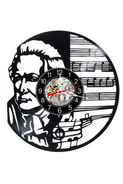 OEM Ceas de perete decorativ din disc de vinil, model Wolfgang Amadeus Mozart...