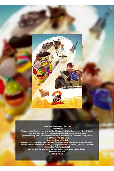 OEM Poster Infografic Băieții Răi 2, Animație Comedie, Carton 250g, A4