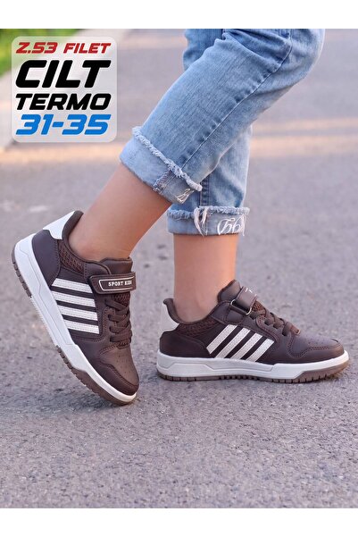 PAPUCUMUN DÜNYASI Children's Lace-Up Velcro Easy-On Daily Sports Shoes Sneaker