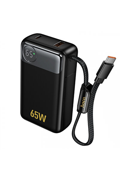 Hoco Q53 External Battery, 12000mAh, 65W, QC + PD, 1 x USB-A - 2 x USB-C, Black