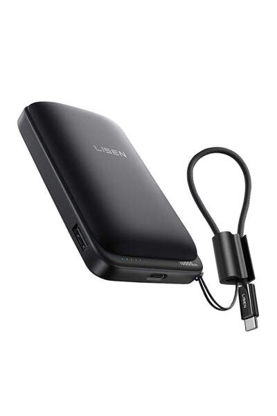 LISEN Εξωτερική μπαταρία Qi2 P604, με καλώδιο Type-C 65W, 10000mAh, γκρι - γκρι