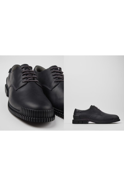 CAMPER Pix Gray Leather Shoes for Men.