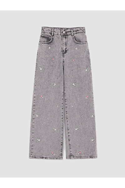 LC Waikiki Two Mt Shop Quality Lcw Kids Mixed Wideleg Embroidered Girls' Jean...