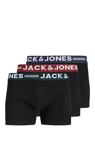 Jack & Jones 12081832 SENSE TRUNKS PACHET DE 3 NOOS NEGRU BOXER BĂRBAȚI