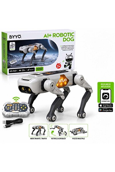 Issa Câine robot inteligent AI+, Câine robotic 30 cm, Model 8877, cu telecoma...