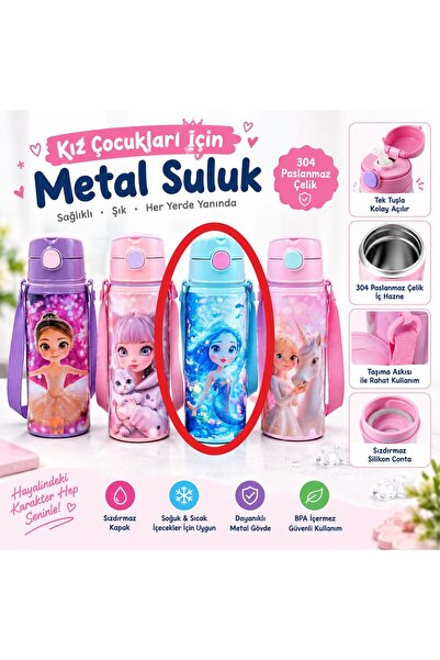 Mikro METAL SULUK İLKOKUL KIZ MODELİ 500 ML