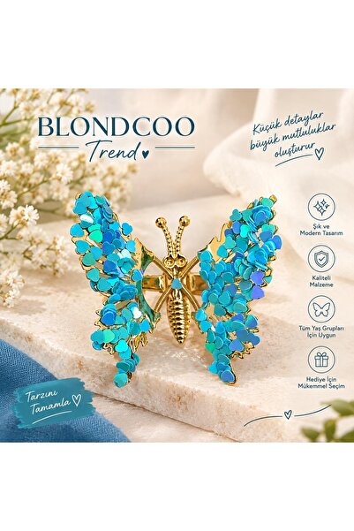 Blondcoo Trend 2 Pieces of Metal Buckles with Butterfly Figures and Moving Co...