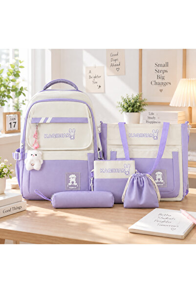 Generic Brand 5-Piece School Backpack Bag Set with Tote Bag, Crossbody Pouch,...