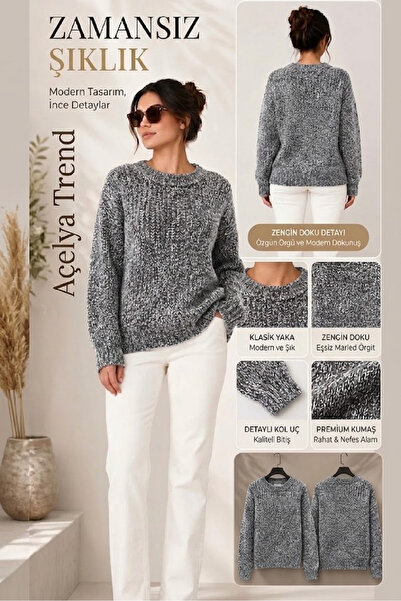 AÇELYA TEKSTİL Crew Neck Thessaloniki Knitwear Women's Knitwear "The Favorite...