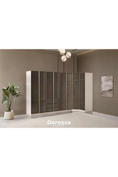Doressa Living Monia 8 Kapılı Reflekte Camlı Köşe Gardırop