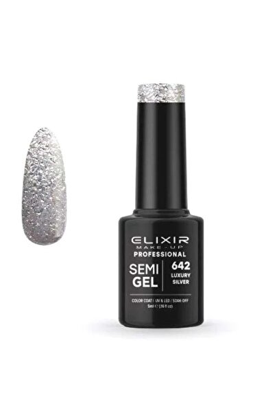 Elixir Επαγγελματικό Ημιμόνιμο Βερνίκι Νυχιών Τζελ 642 Πολυτελές Ασημί Διαφαν...