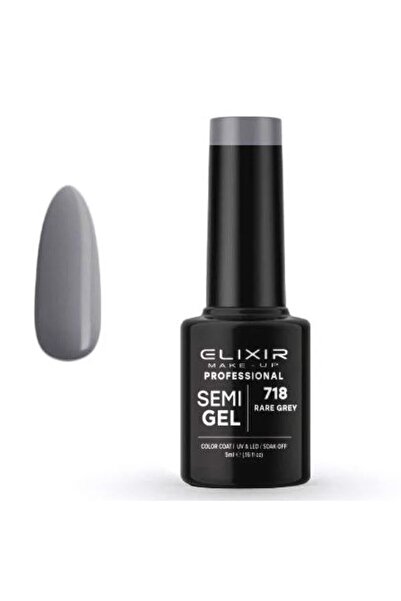 Elixir Επαγγελματικό Ημι-τζελ Ημι-μόνιμο Βερνίκι Νυχιών 718 Σπάνιο Γκρι 5ml