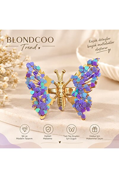 Blondcoo Trend 2 Pieces of Metal Buckles with Butterfly Figures and Moving Co...
