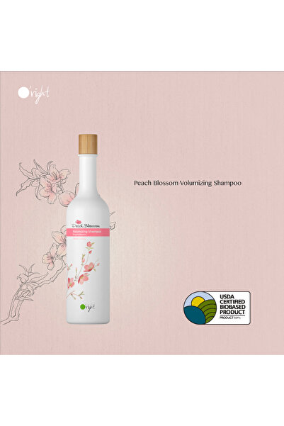 O'right Peach Blossom Volumizing Shampoo İnce Telli ve Sönük Saçlar İçin Hacim Veren Şeftali Çiçeği Özlü Şampuan, 400 ml