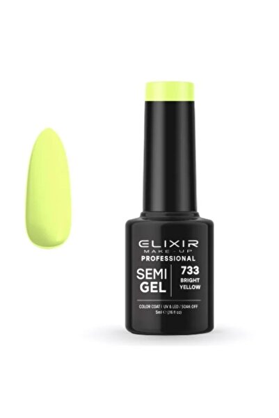 Elixir Επαγγελματικό Ημι-τζελ Ημι-μόνιμο Βερνίκι Νυχιών 733 Έντονο Κιτρινοπρά...