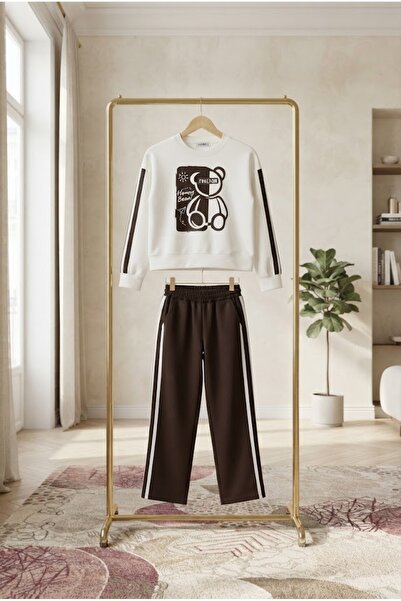 Honey Bean Baskılı Çocuk Sweatshirt Ve Eşofman Takımı