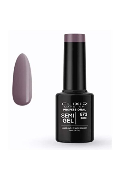 Elixir Επαγγελματικό Ημι-τζελ Ημι-μόνιμο Βερνίκι Νυχιών 673 Περιστερί Γκρι-Μω...