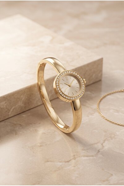 KLISHE De Ronde Women's Steel Watch Gold Color Clamshell Vintage Watch Old Mo...