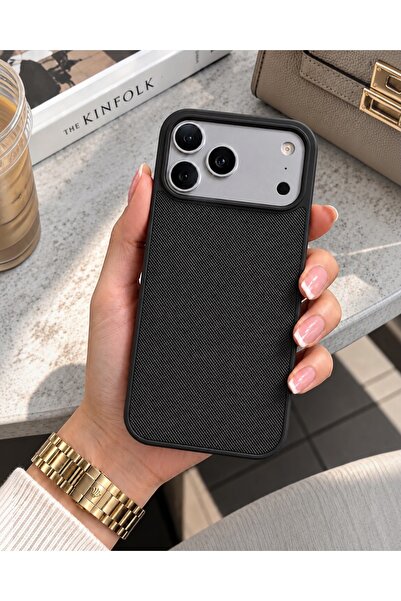 KILIF HOUSE Iphone 17 Pro Max Uyumlu İçi Süet Kamera Korumalı Mat Örgü Dokulu...