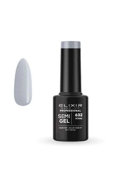 Elixir Επαγγελματικό Ημι-τζελ Μόνιμο Βερνίκι Νυχιών 632 Απαλό Βιομηχανικό Γκρ...