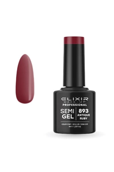 Elixir Επαγγελματικό Ημι-τζελ Ημι-μόνιμο Βερνίκι Νυχιών 893 Αντικέ Ρουμπίνι Μ...
