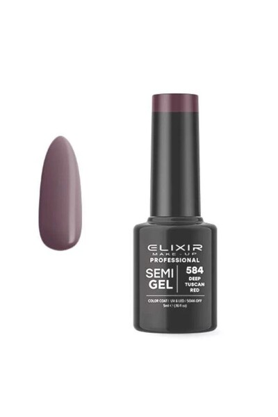 Elixir Επαγγελματικό Ημιμόνιμο Βερνίκι Νυχιών Τύπου Ημι-τζελ 584 Βαθύ Τοσκανι...