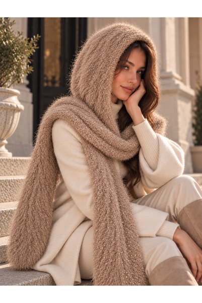 Luminos Butik Women's Beige Plush Neck Collar Byn15