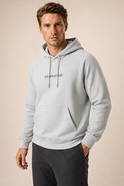 Redline Kitell New Season Men's Regular Fit Cotton Hooded Sweatshirt Gray